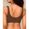 imageWomen Sport Bra Swimsuit Top  Swim Bra Bikini Top Only Scoop Neck Bathing Suit 2025 SwimwearBrown