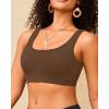 imageWomen Sport Bra Swimsuit Top  Swim Bra Bikini Top Only Scoop Neck Bathing Suit 2025 SwimwearBrown