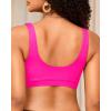 imageWomen Sport Bra Swimsuit Top  Swim Bra Bikini Top Only Scoop Neck Bathing Suit 2025 SwimwearHot Pink