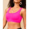 imageWomen Sport Bra Swimsuit Top  Swim Bra Bikini Top Only Scoop Neck Bathing Suit 2025 SwimwearHot Pink