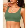 imageWomen Sport Bra Swimsuit Top  Swim Bra Bikini Top Only Scoop Neck Bathing Suit 2025 SwimwearOlive Green