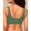 imageWomen Sport Bra Swimsuit Top  Swim Bra Bikini Top Only Scoop Neck Bathing Suit 2025 SwimwearOlive Green
