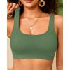 imageWomen Sport Bra Swimsuit Top  Swim Bra Bikini Top Only Scoop Neck Bathing Suit 2025 SwimwearOlive Green