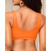 imageWomen Sport Bra Swimsuit Top  Swim Bra Bikini Top Only Scoop Neck Bathing Suit 2025 SwimwearOrange
