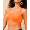 imageWomen Sport Bra Swimsuit Top  Swim Bra Bikini Top Only Scoop Neck Bathing Suit 2025 SwimwearOrange
