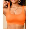 imageWomen Sport Bra Swimsuit Top  Swim Bra Bikini Top Only Scoop Neck Bathing Suit 2025 SwimwearOrange