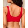 imageWomen Sport Bra Swimsuit Top  Swim Bra Bikini Top Only Scoop Neck Bathing Suit 2025 SwimwearRed