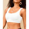 imageWomen Sport Bra Swimsuit Top  Swim Bra Bikini Top Only Scoop Neck Bathing Suit 2025 SwimwearWhite