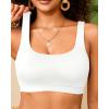 imageWomen Sport Bra Swimsuit Top  Swim Bra Bikini Top Only Scoop Neck Bathing Suit 2025 SwimwearWhite