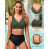 imageWomen Underwire Bikini Top  Push Up Bathing Suit Top Large Bust Swim Top 2025 Swimsuit TopOlive Green