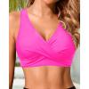 imageWomen Underwire Bikini Top  Push Up Bathing Suit Top Large Bust Swim Top 2025 Swimsuit TopPink