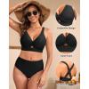 imageWomen Underwire Bikini Top Only  Push Up Swimsuit Top Large Bust Bathing Suit Tops 2025 Supportive Swim TopsBlack