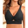 imageWomen Underwire Bikini Top Only  Push Up Swimsuit Top Large Bust Bathing Suit Tops 2025 Supportive Swim TopsBlack