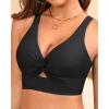 imageWomen Underwire Bikini Top Only  Push Up Swimsuit Top Large Bust Bathing Suit Tops 2025 Supportive Swim TopsBlack