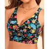 imageWomen Underwire Bikini Top Only  Push Up Swimsuit Top Large Bust Bathing Suit Tops 2025 Supportive Swim TopsColorful Floral 02