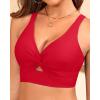 imageWomen Underwire Bikini Top Only  Push Up Swimsuit Top Large Bust Bathing Suit Tops 2025 Supportive Swim TopsRed