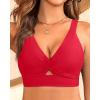 imageWomen Underwire Bikini Top Only  Push Up Swimsuit Top Large Bust Bathing Suit Tops 2025 Supportive Swim TopsRed