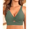 imageWomen Underwire Bikini Top Only  Push Up Swimsuit Top Large Bust Bathing Suit Tops 2025 Supportive Swim TopsSage Green