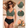 imageWomen Underwire Bikini Top Only  Push Up Swimsuit Top Large Bust Bathing Suit Tops 2025 Supportive Swim TopsSage Green
