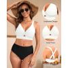 imageWomen Underwire Bikini Top Only  Push Up Swimsuit Top Large Bust Bathing Suit Tops 2025 Supportive Swim TopsWhite