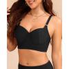 imageWomen Underwire Bikini top Only  Longline Push Up Bathing Suit Top Bra Swim Tops 2025 Swimsuit TopsBlack