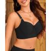 imageWomen Underwire Bikini top Only  Longline Push Up Bathing Suit Top Bra Swim Tops 2025 Swimsuit TopsBlack