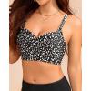 imageWomen Underwire Bikini top Only  Longline Push Up Bathing Suit Top Bra Swim Tops 2025 Swimsuit TopsBlack Dot