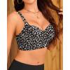 imageWomen Underwire Bikini top Only  Longline Push Up Bathing Suit Top Bra Swim Tops 2025 Swimsuit TopsBlack Dot