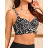 imageWomen Underwire Bikini top Only  Longline Push Up Bathing Suit Top Bra Swim Tops 2025 Swimsuit TopsBlack Dot