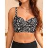 imageWomen Underwire Bikini top Only  Longline Push Up Bathing Suit Top Bra Swim Tops 2025 Swimsuit TopsBlack Dot