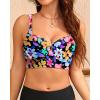 imageWomen Underwire Bikini top Only  Longline Push Up Bathing Suit Top Bra Swim Tops 2025 Swimsuit TopsColorful Floral