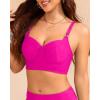 imageWomen Underwire Bikini top Only  Longline Push Up Bathing Suit Top Bra Swim Tops 2025 Swimsuit TopsPink