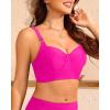 imageWomen Underwire Bikini top Only  Longline Push Up Bathing Suit Top Bra Swim Tops 2025 Swimsuit TopsPink