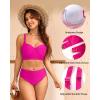 imageWomen Underwire Bikini top Only  Longline Push Up Bathing Suit Top Bra Swim Tops 2025 Swimsuit TopsPink