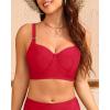 imageWomen Underwire Bikini top Only  Longline Push Up Bathing Suit Top Bra Swim Tops 2025 Swimsuit TopsRed