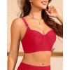 imageWomen Underwire Bikini top Only  Longline Push Up Bathing Suit Top Bra Swim Tops 2025 Swimsuit TopsRed