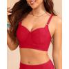 imageWomen Underwire Bikini top Only  Longline Push Up Bathing Suit Top Bra Swim Tops 2025 Swimsuit TopsRed