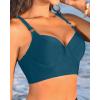 imageWomen Underwire Bikini top Only  Longline Push Up Bathing Suit Top Bra Swim Tops 2025 Swimsuit TopsTeal