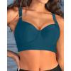 imageWomen Underwire Bikini top Only  Longline Push Up Bathing Suit Top Bra Swim Tops 2025 Swimsuit TopsTeal