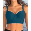 imageWomen Underwire Bikini top Only  Longline Push Up Bathing Suit Top Bra Swim Tops 2025 Swimsuit TopsTeal