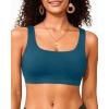 imageWomen Sport Bra Swimsuit Top  Swim Bra Bikini Top Only Scoop Neck Bathing Suit 2025 SwimwearTeal