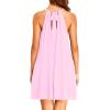 imageYonique Halter Summer Dress for Women Casual Sundress Beach Coverup Dress with PocketsPink