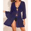 imageYonique Kimono Swimsuit Cover Ups for Women Ruffles Beach Cover Long Sleeve CoverupsNavy Blue