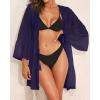 imageYonique Kimono Swimsuit Cover Ups for Women Ruffles Beach Cover Long Sleeve CoverupsNavy Blue