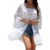 imageYonique Kimono Swimsuit Cover Ups for Women Ruffles Beach Cover Long Sleeve CoverupsWhite