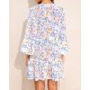 imageYonique Kimono Swimsuit Cover Ups for Women Ruffles Beach Cover Long Sleeve CoverupsWhite Flower