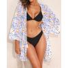 imageYonique Kimono Swimsuit Cover Ups for Women Ruffles Beach Cover Long Sleeve CoverupsWhite Flower