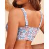 imageWomen Bikini Top Only  Supportive Swimsuit Top Large Bust Bathing Suit Top 2025 Cut Out Twist Swim TopOrange Floral Print