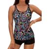 imageYonique 2 Piece Tankini Swimsuits for Women with Boy Shorts Athletic Swim Tank Top Bathing SuitsColorful Paisley