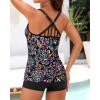 imageYonique 2 Piece Tankini Swimsuits for Women with Boy Shorts Athletic Swim Tank Top Bathing SuitsColorful Paisley